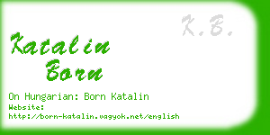 katalin born business card